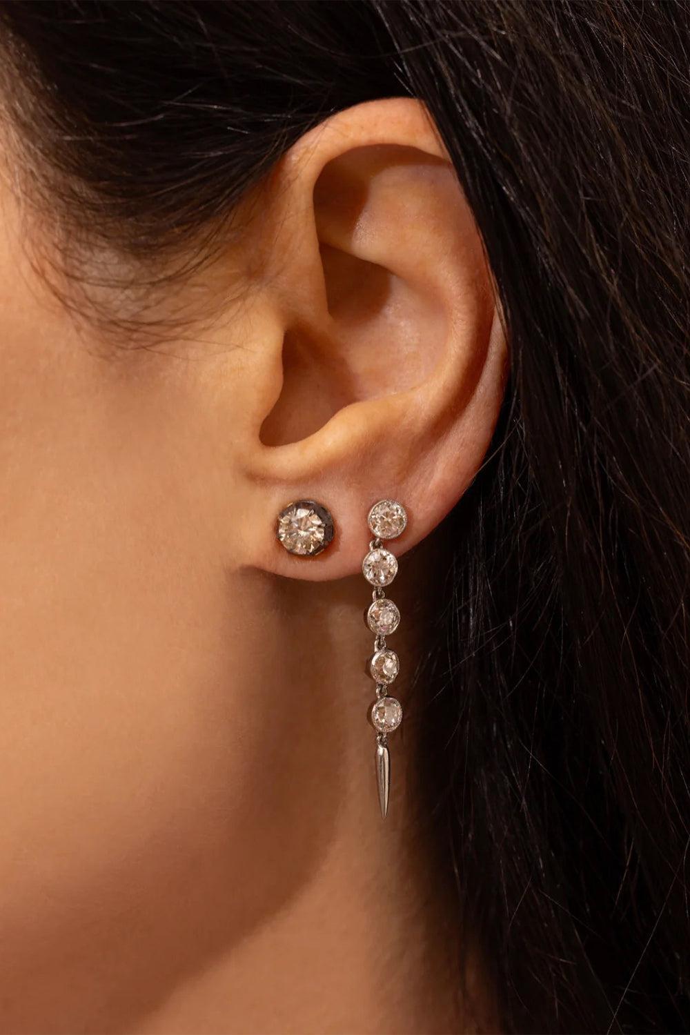Black Diamond Stud Earrings-YELLOW GOLD-JEWELRYFINE JEWELEARRING-JENNA BLAKE