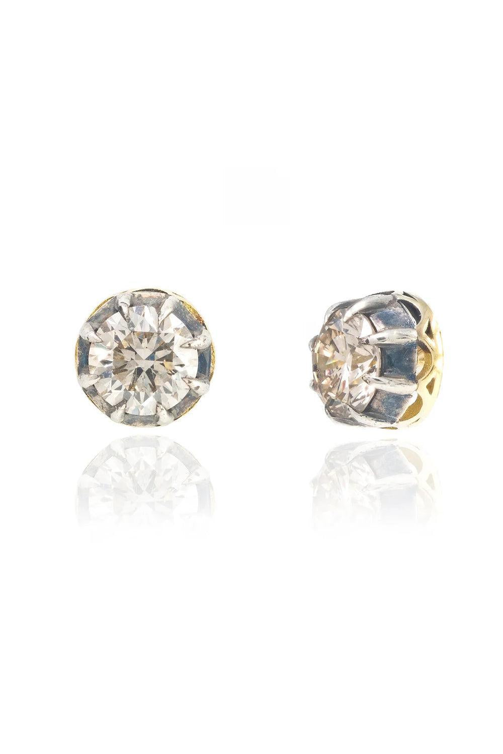 Black Diamond Stud Earrings-YELLOW GOLD-JEWELRYFINE JEWELEARRING-JENNA BLAKE