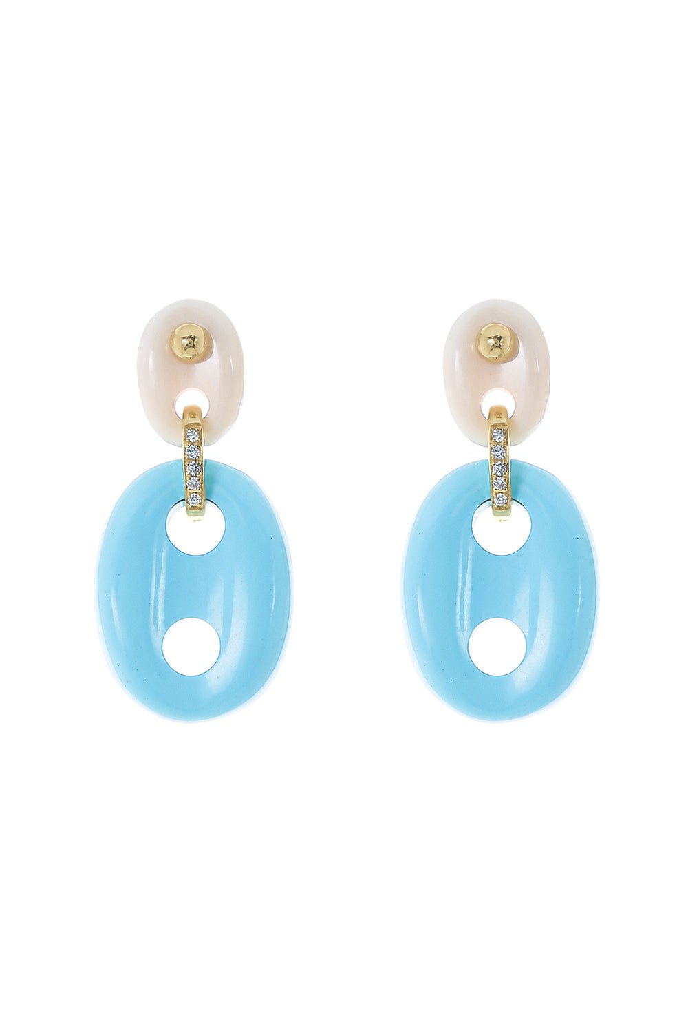 JENNA BLAKE-Stone Mariner Link Earrings-YELLOW GOLD