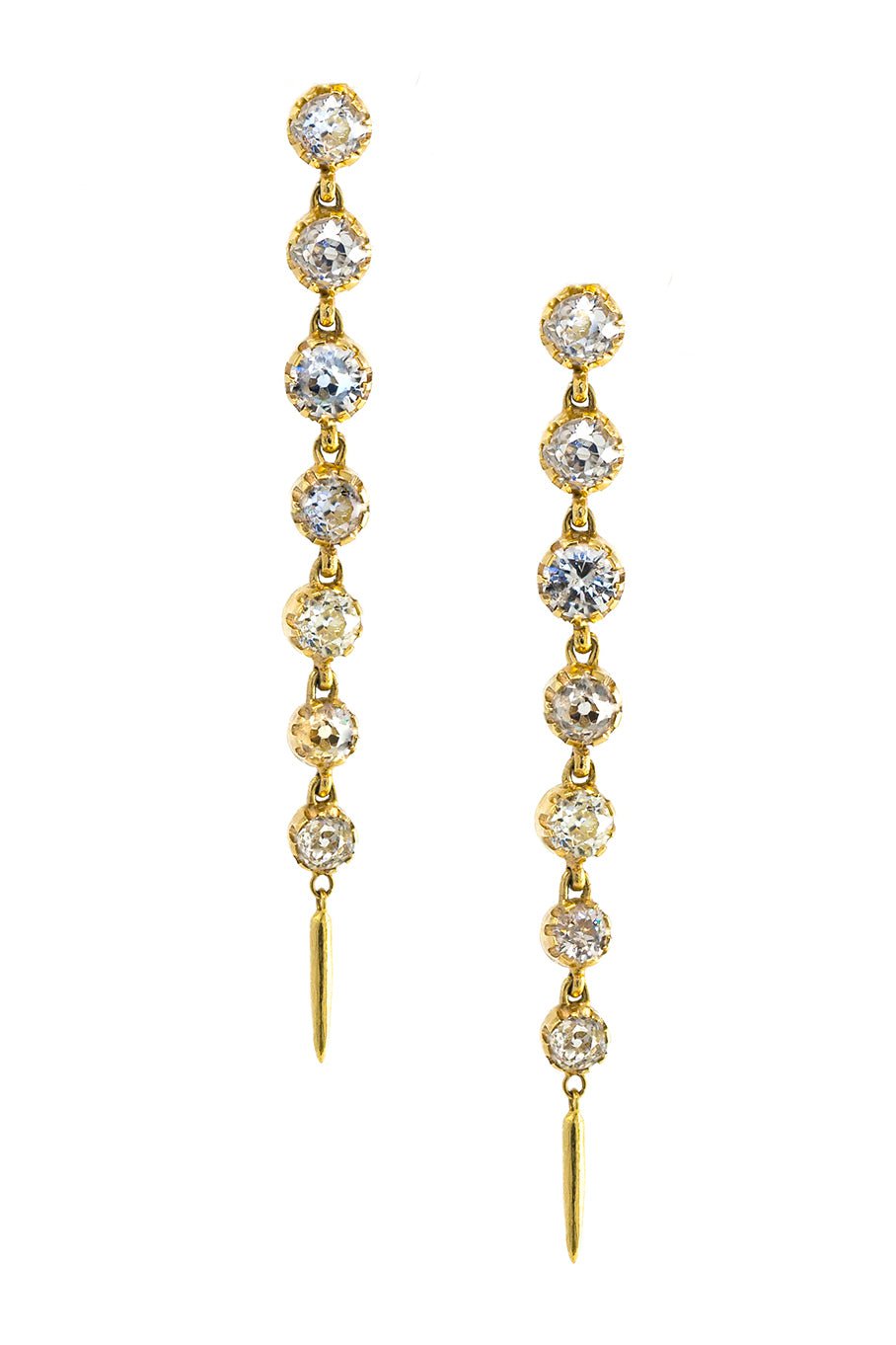 JENNA BLAKE-Diamond Fringe Earrings-YELLOW GOLD