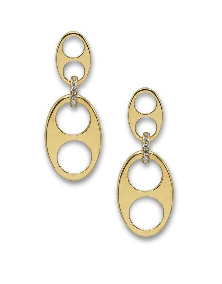 JENNA BLAKE-Gold Flat Anchor Link Earrings-YELLOW GOLD