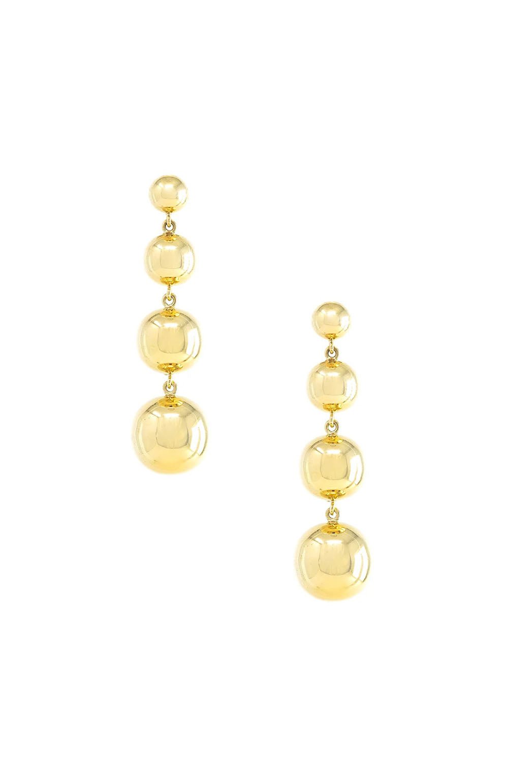 JENNA BLAKE-Long Disco Ball Drop Earrings-YELLOW GOLD