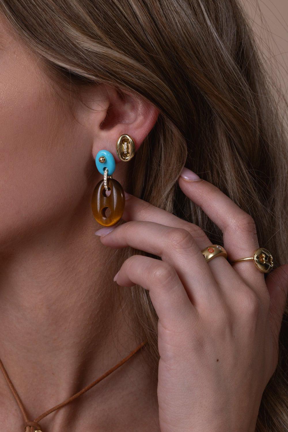 JENNA BLAKE-Mariner Stud Earrings-YELLOW GOLD