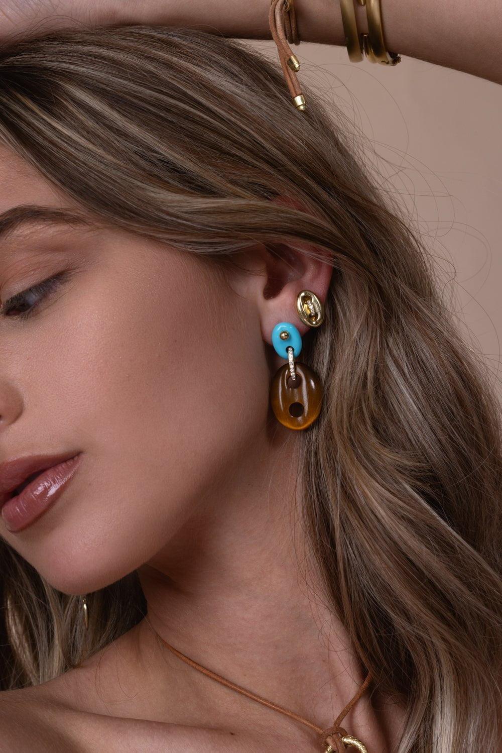 JENNA BLAKE-Mariner Stud Earrings-YELLOW GOLD