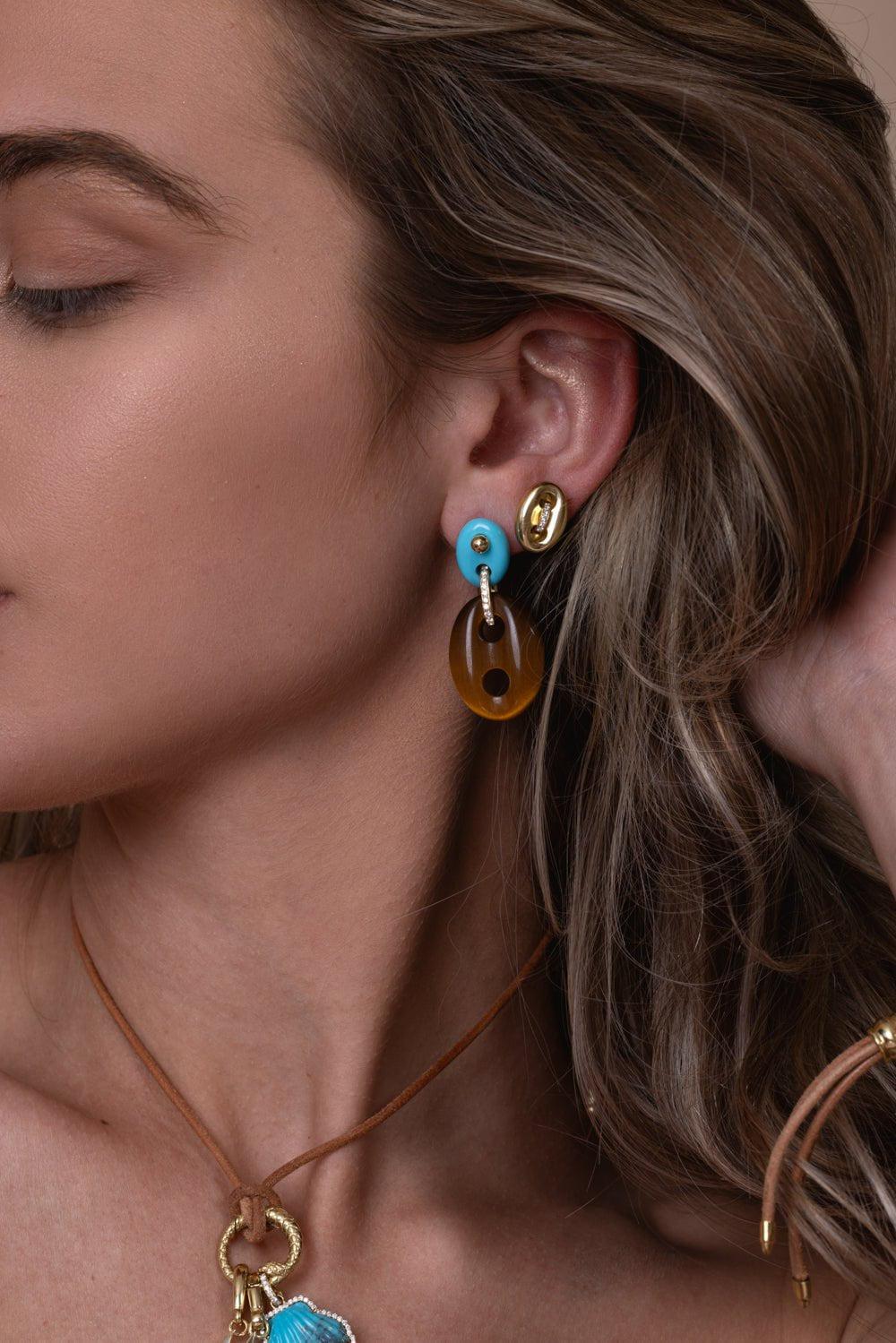 JENNA BLAKE-Mariner Stud Earrings-YELLOW GOLD