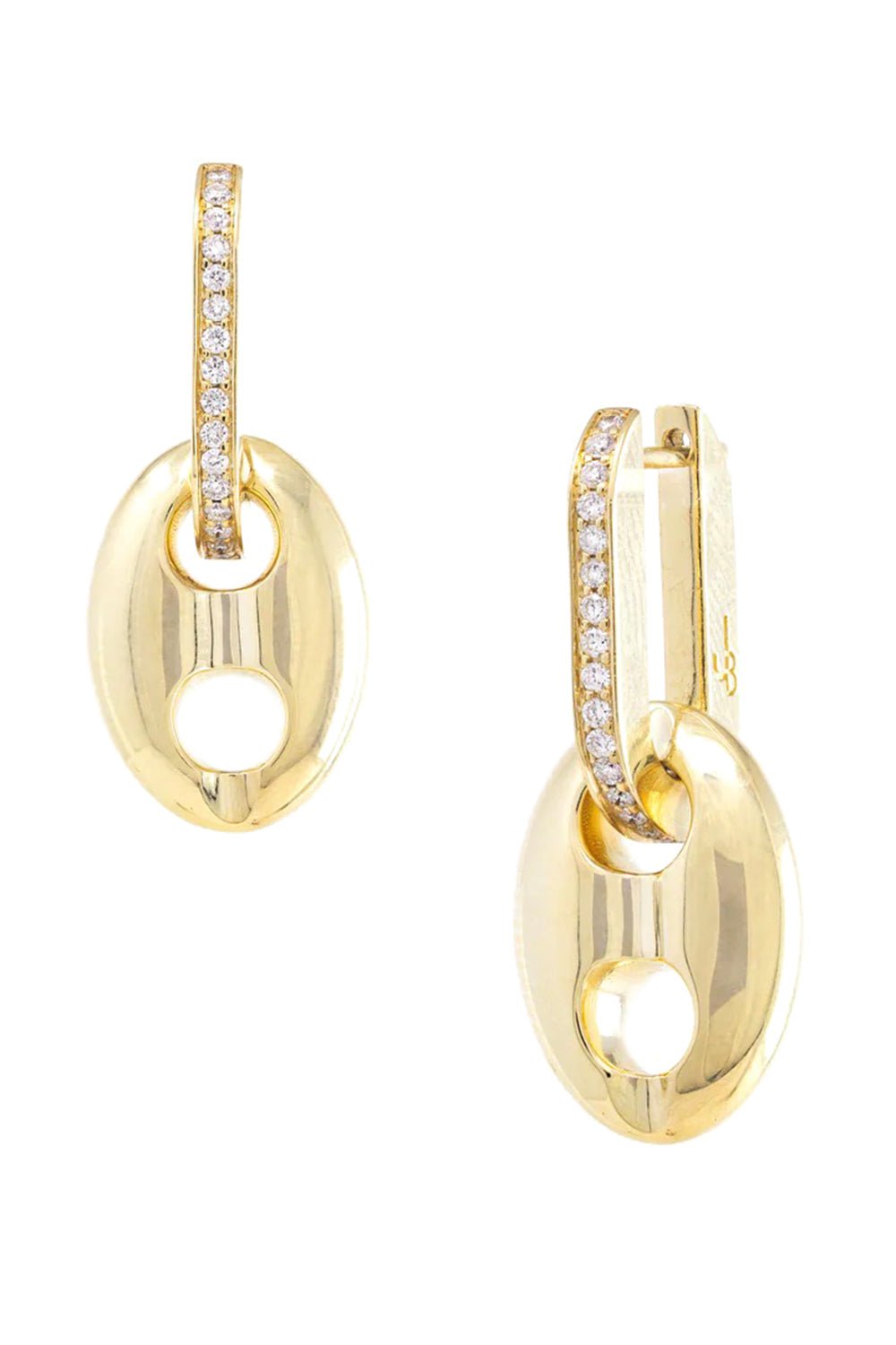 JENNA BLAKE-Mini Gold Mariner Huggie Earrings-YELLOW GOLD