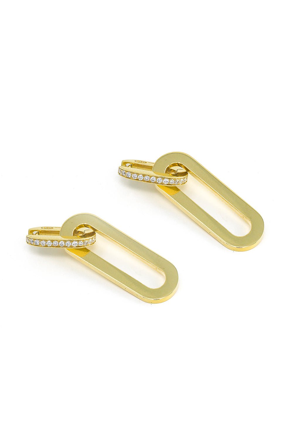 JENNA BLAKE-Rectangular Link Earrings-YELLOW GOLD