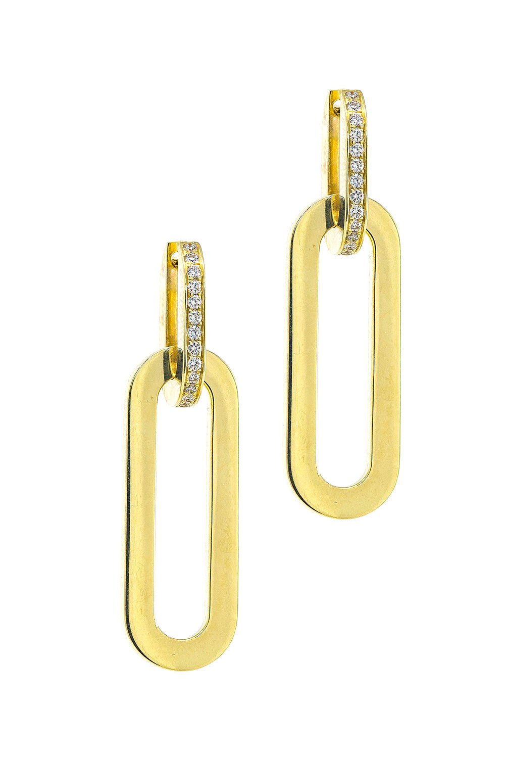 JENNA BLAKE-Rectangular Link Earrings-YELLOW GOLD