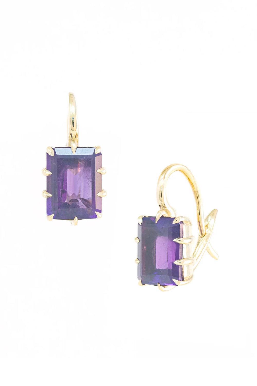 Victorian Ametyhst Drop Earrings-YELLOW GOLD-JEWELRYFINE JEWELEARRING-JENNA BLAKE