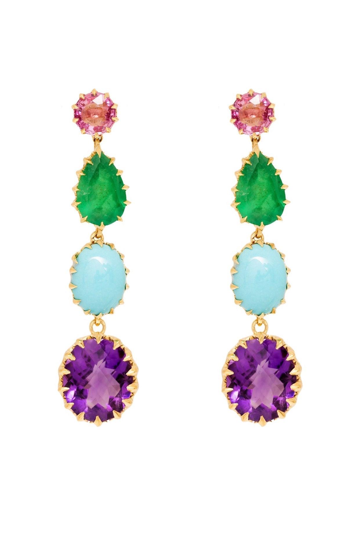 JENNA BLAKE-Victorian Drop Earrings-YELLOW GOLD