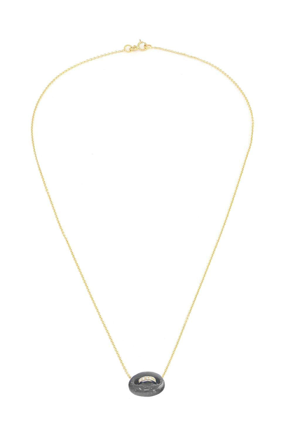 Onyx Mini Mariner Necklace-YELLOW GOLD-16-JEWELRYFINE JEWELNECKLACE O-JENNA BLAKE