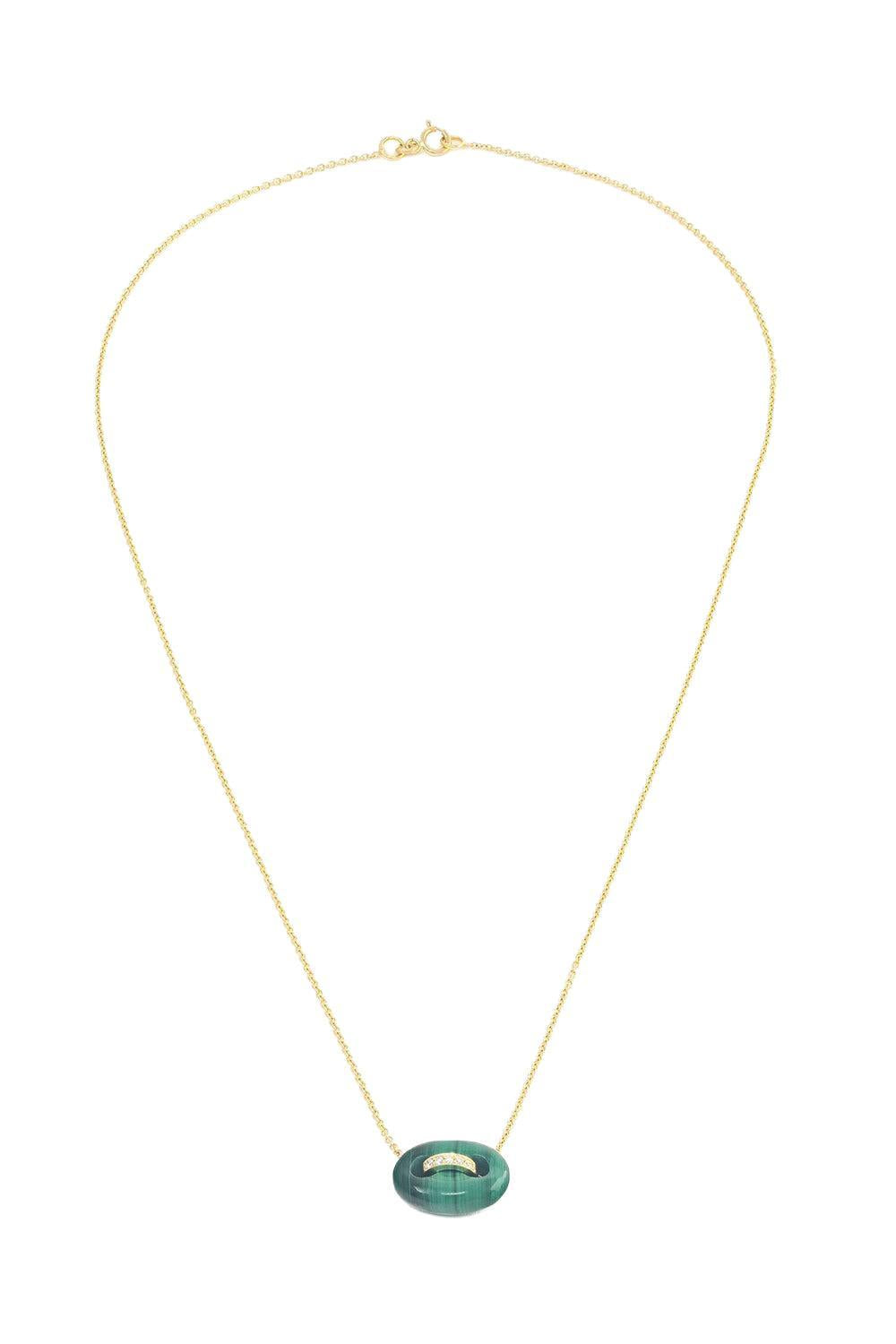 Malachite Mini Mariner Necklace-YELLOW GOLD-16-JEWELRYFINE JEWELNECKLACE O-JENNA BLAKE