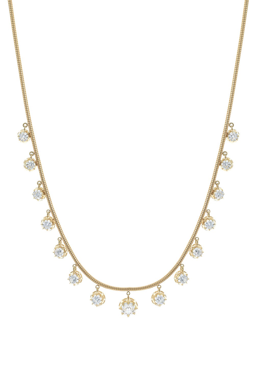 JENNA BLAKE-Diamond Fringe Necklace-YELLOW GOLD