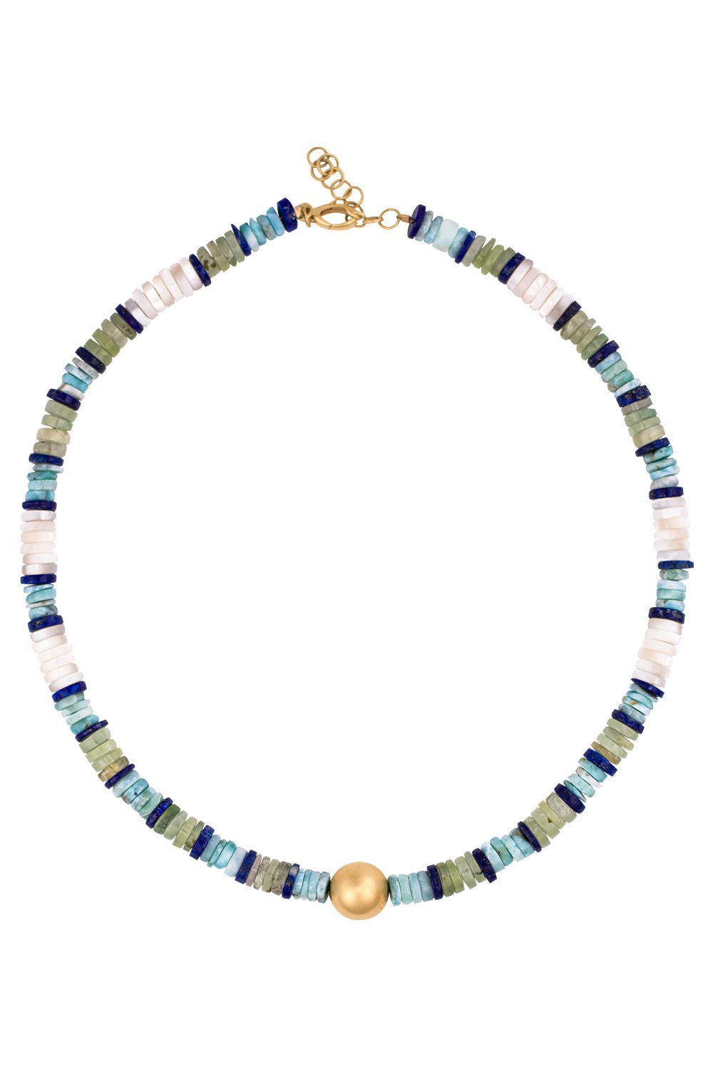 JENNA BLAKE-Gold Beaded Necklace-YELLOW GOLD