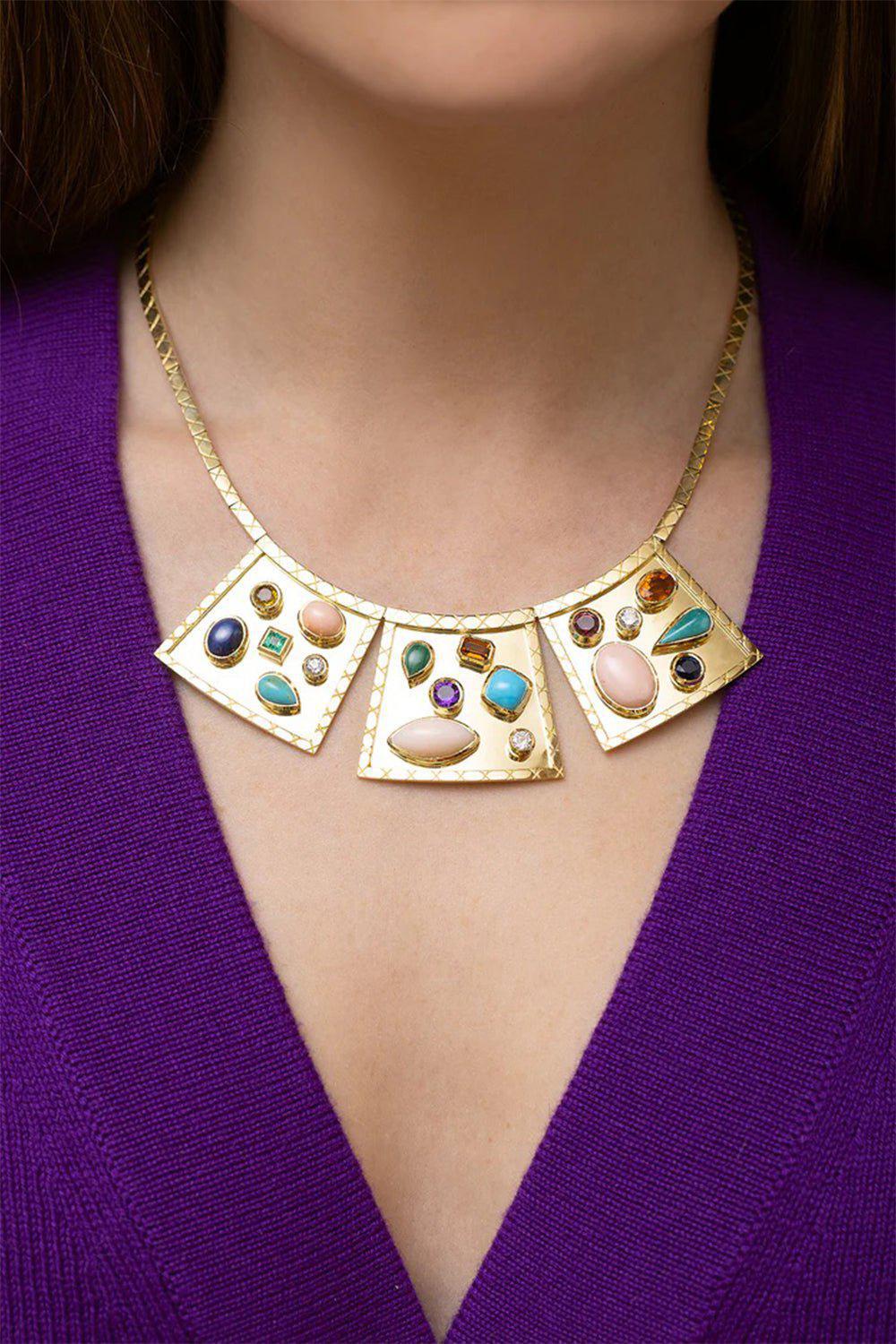 JENNA BLAKE-Bianca Collar Necklace-YELLOW GOLD
