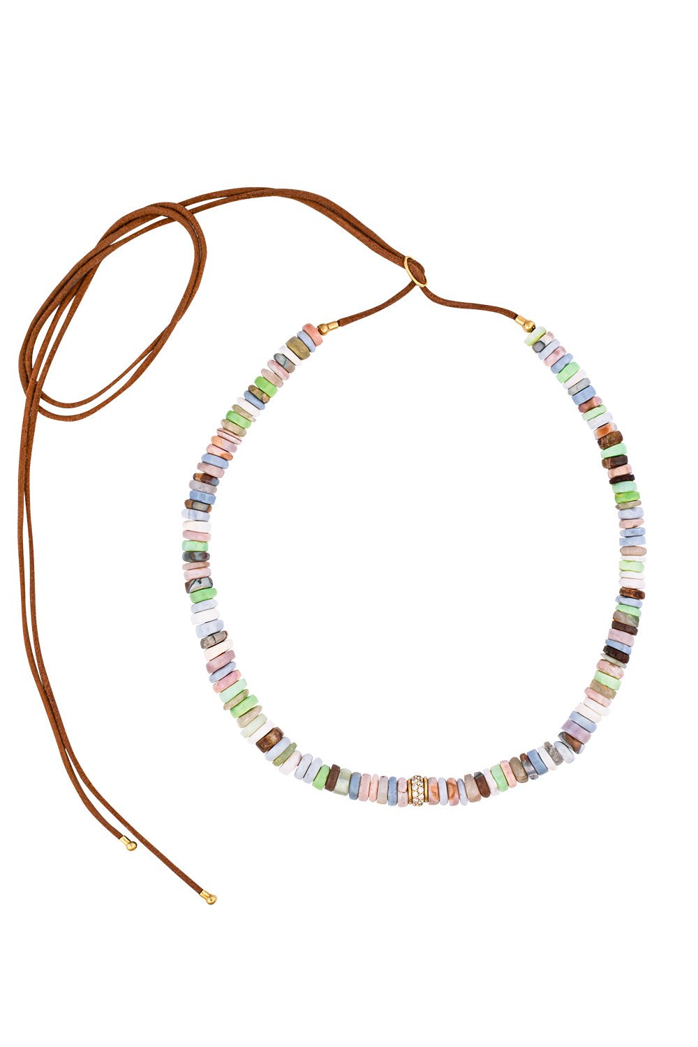 JENNA BLAKE-Diamond Rondell Beaded Necklace-YELLOW GOLD