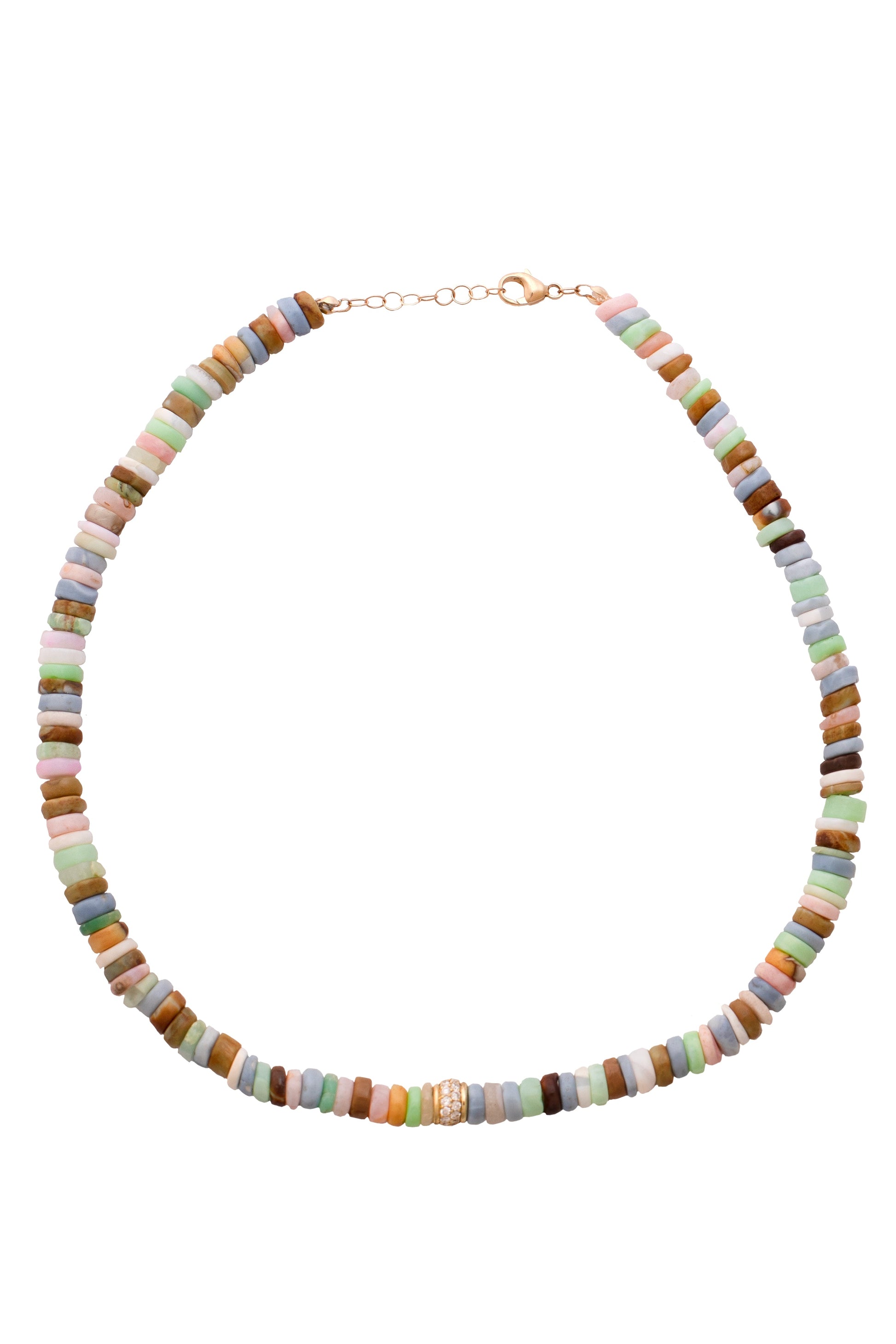 JENNA BLAKE-Heishi Bead Necklace-YELLOW GOLD