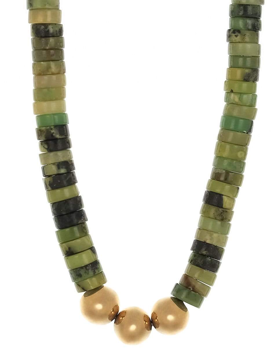 JENNA BLAKE-Heishi Beaded Necklace-YELLOW GOLD