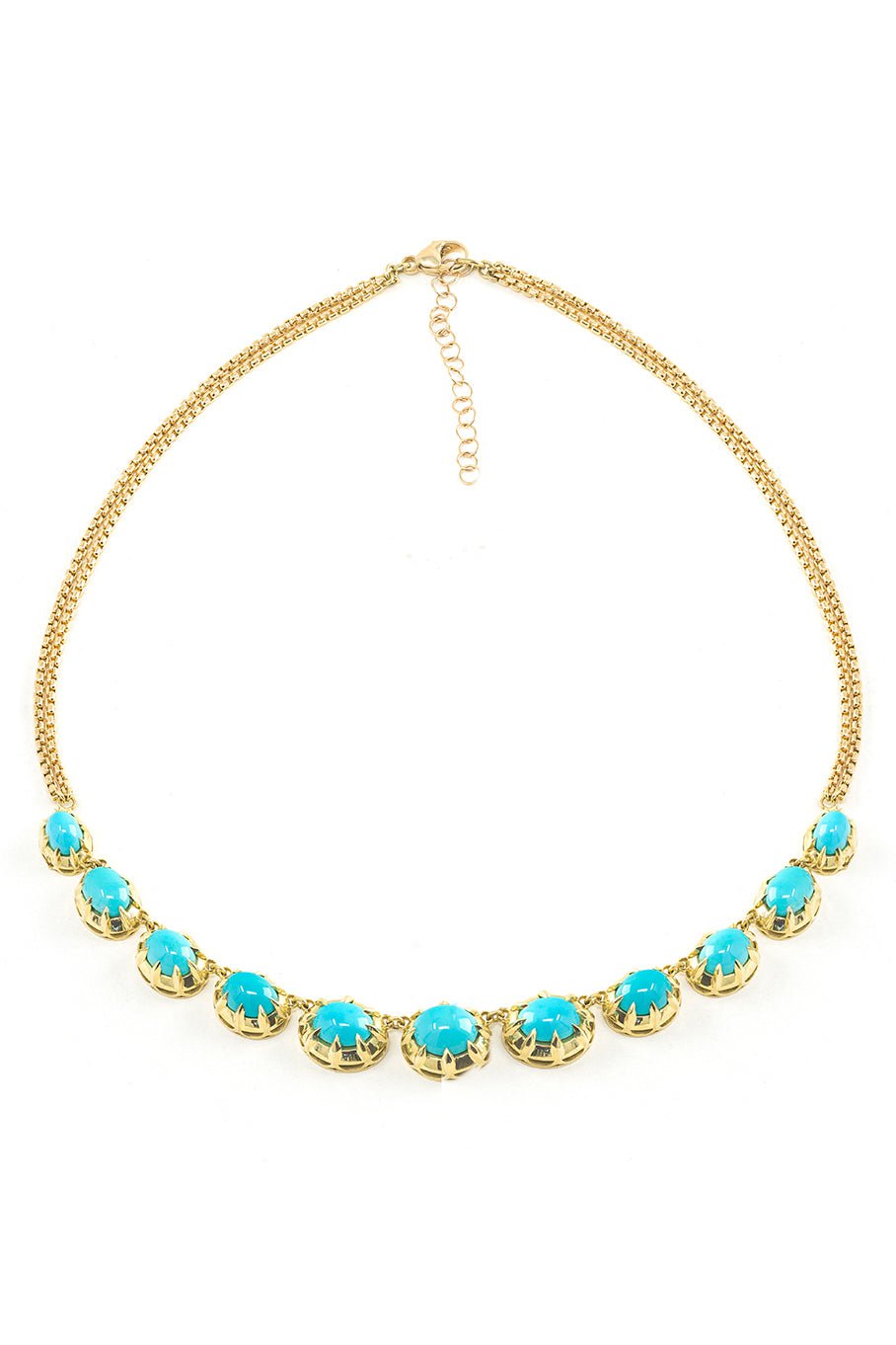 JENNA BLAKE-Hybrid Necklace - Turquoise-YELLOW GOLD