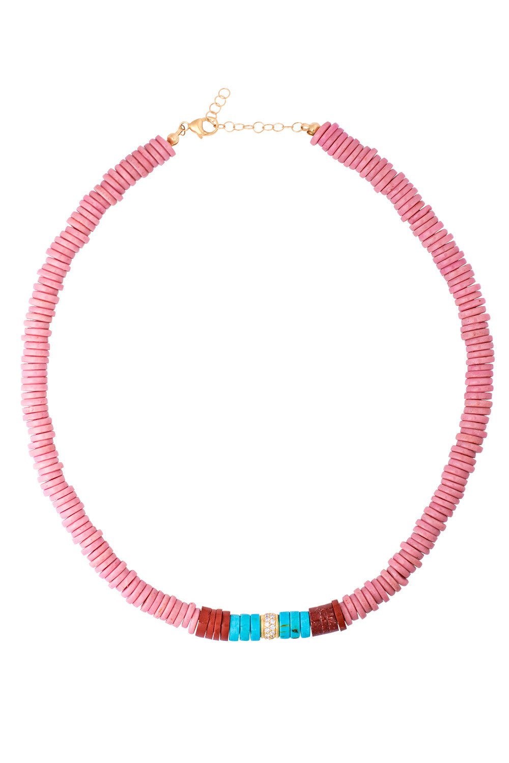 JENNA BLAKE-Beaded Necklace-YELLOW GOLD