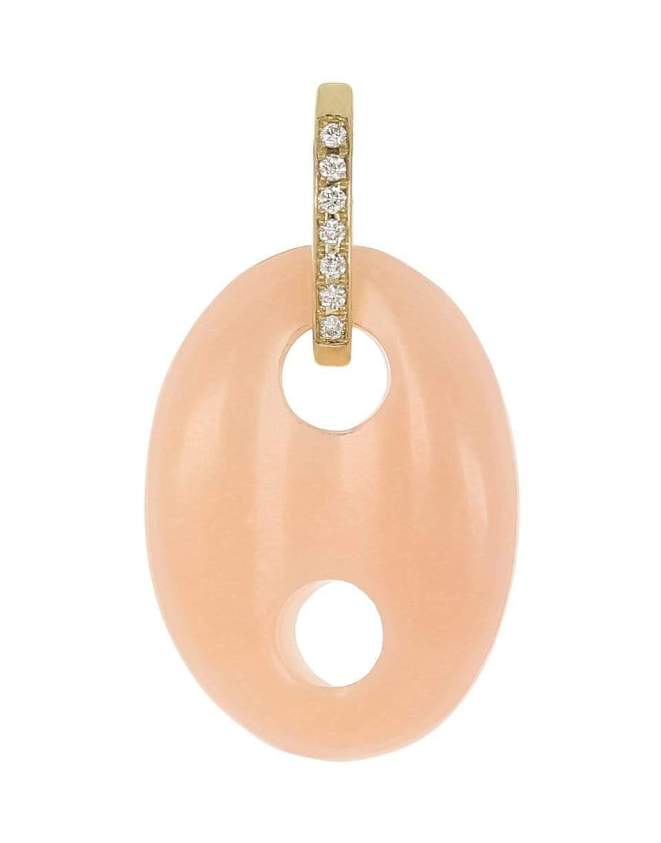 JENNA BLAKE-Rose Quartz and Diamond Mariner Charm-YELLOW GOLD