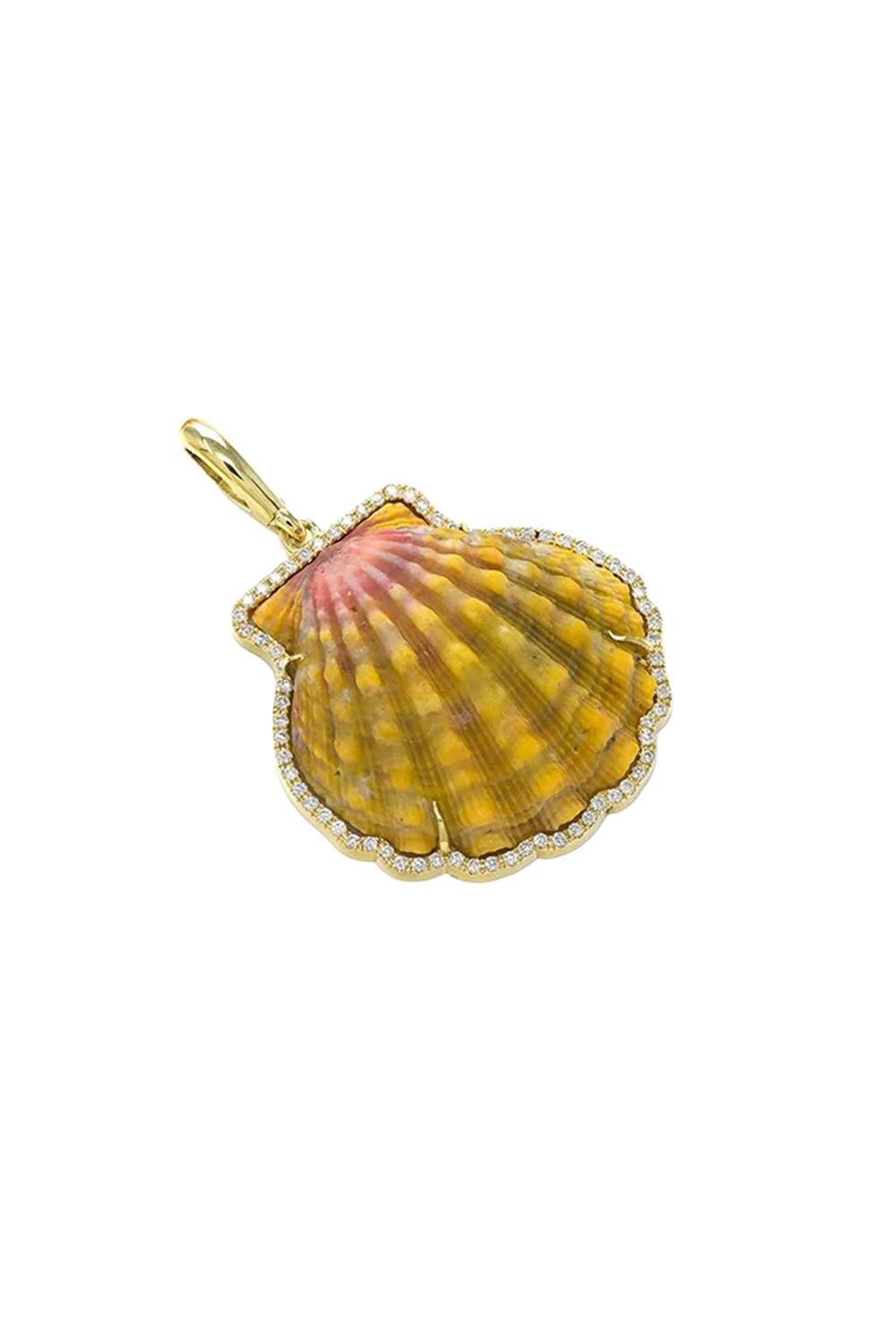 Diamond Shell Pendant-YELLOW GOLD-JEWELRYFINE JEWELPENDANT-JENNA BLAKE