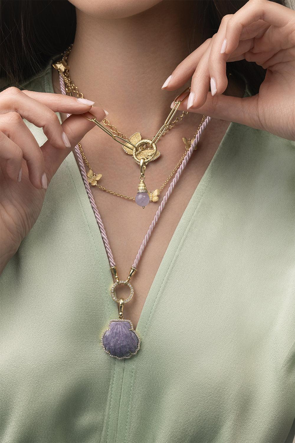 Amethyst Acorn Charm-YELLOW GOLD-JEWELRYFINE JEWELPENDANT-JENNA BLAKE