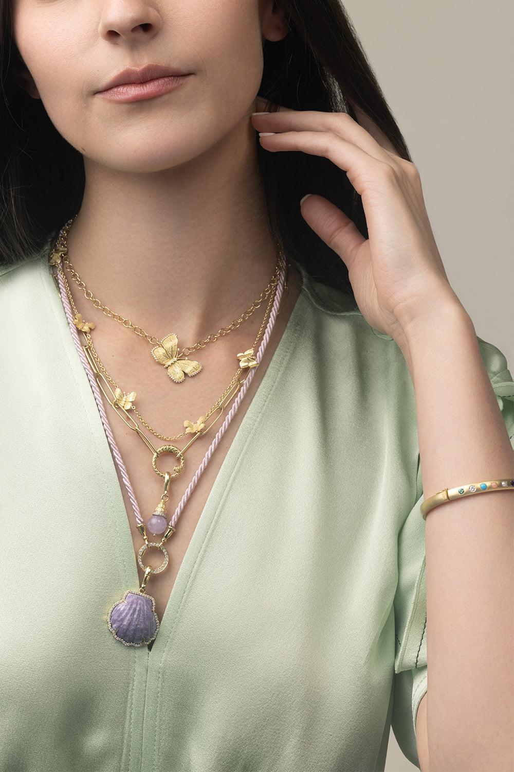 Amethyst Acorn Charm-YELLOW GOLD-JEWELRYFINE JEWELPENDANT-JENNA BLAKE