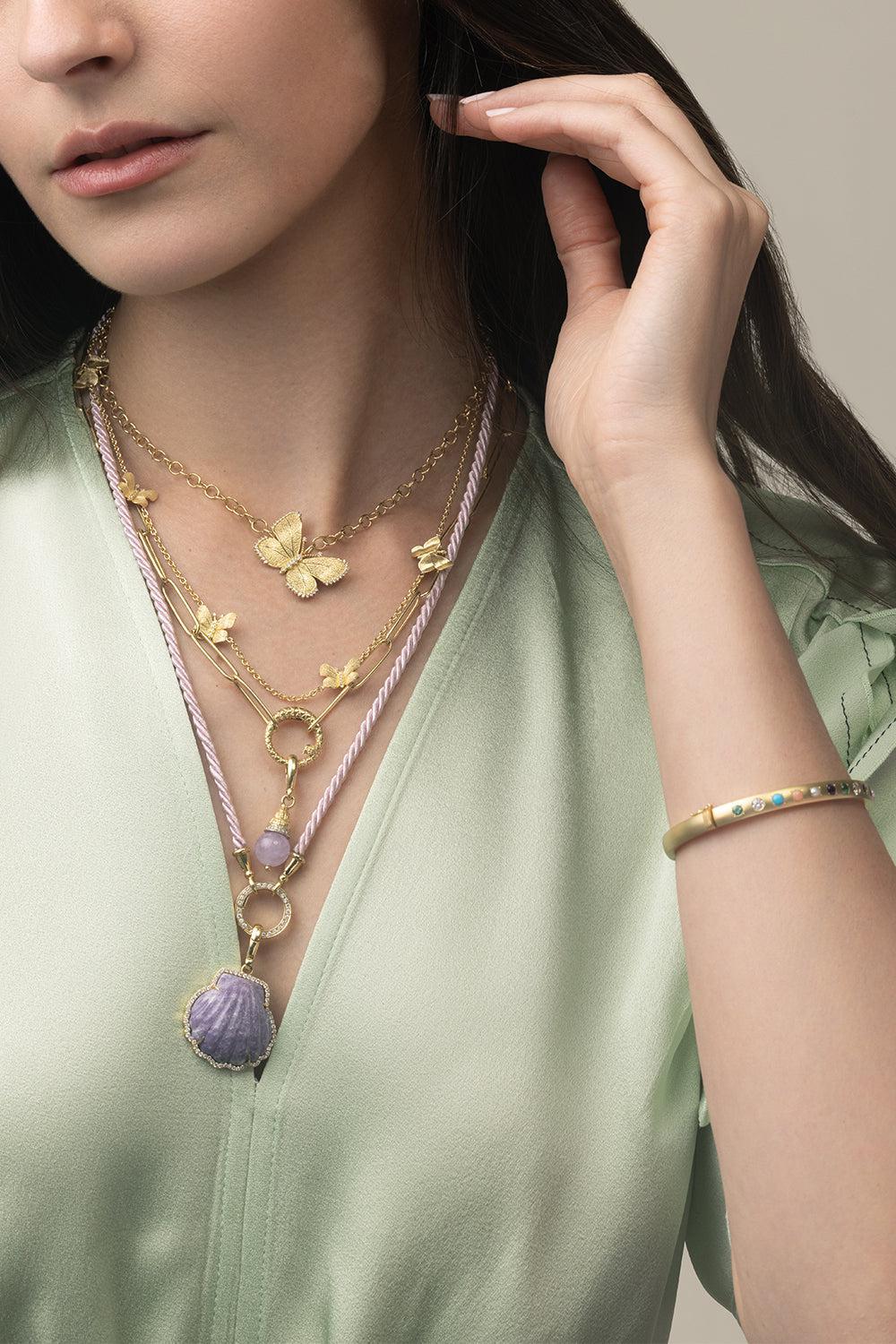 Amethyst Acorn Charm-YELLOW GOLD-JEWELRYFINE JEWELPENDANT-JENNA BLAKE