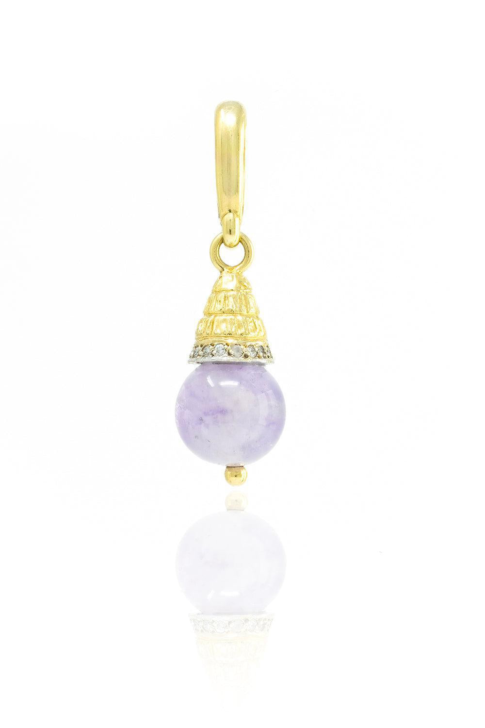 Amethyst Acorn Charm-YELLOW GOLD-JEWELRYFINE JEWELPENDANT-JENNA BLAKE