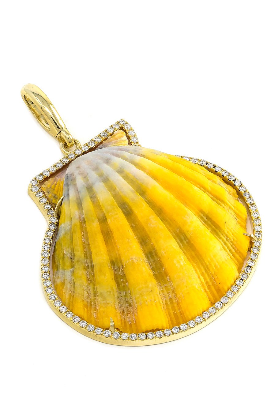 JENNA BLAKE-Diamond Shell Charm-YELLOW GOLD
