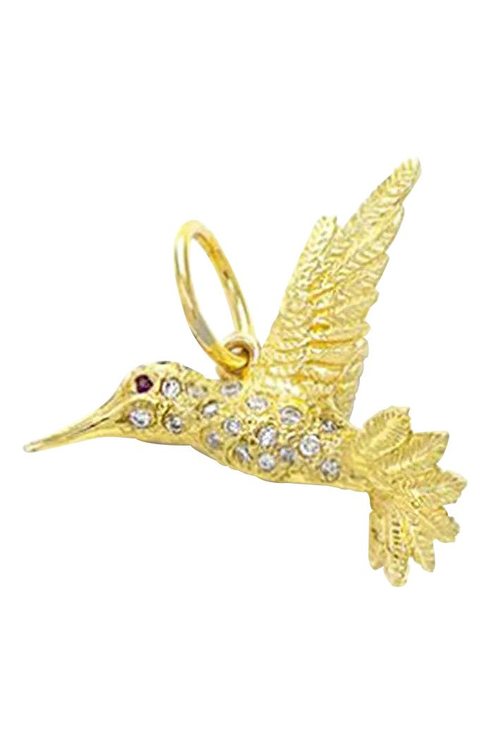 JENNA BLAKE-Hummingbird charm-YELLOW GOLD