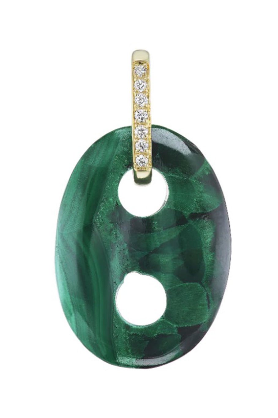 JENNA BLAKE-Mariner Charm - Malachite-YELLOW GOLD