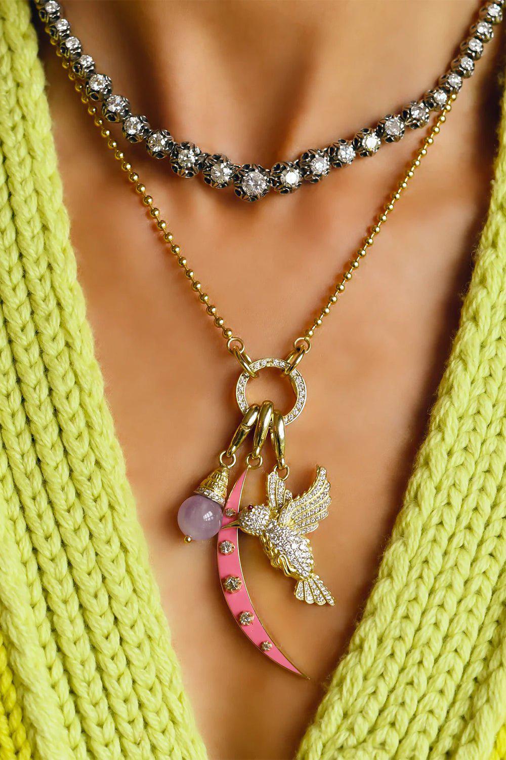 Pink Diamond Crescent Charm-YELLOW GOLD-PINK-JEWELRYFINE JEWELPENDANT-JENNA BLAKE