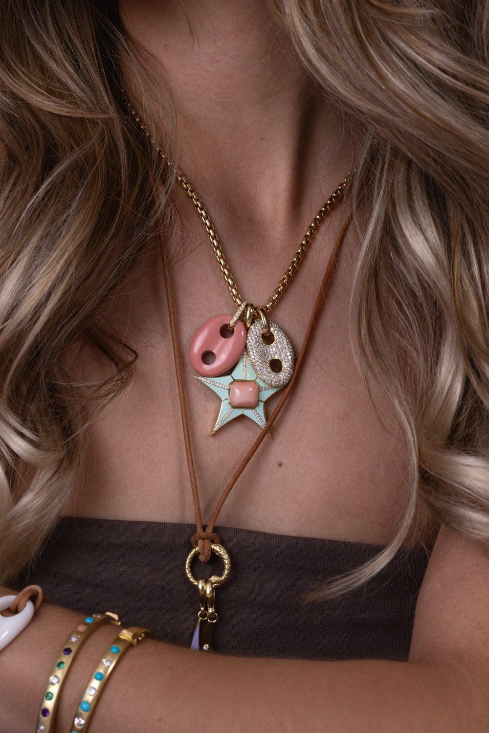 JENNA BLAKE-Stone Mariner Link Charm Pendant-