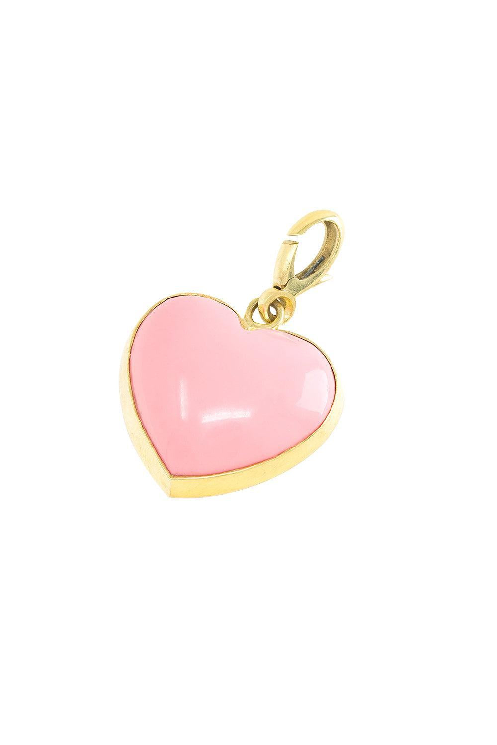 Coral Carved Heart Charm-YELLOW GOLD-S-JEWELRYFINE JEWELPENDANT-JENNA BLAKE