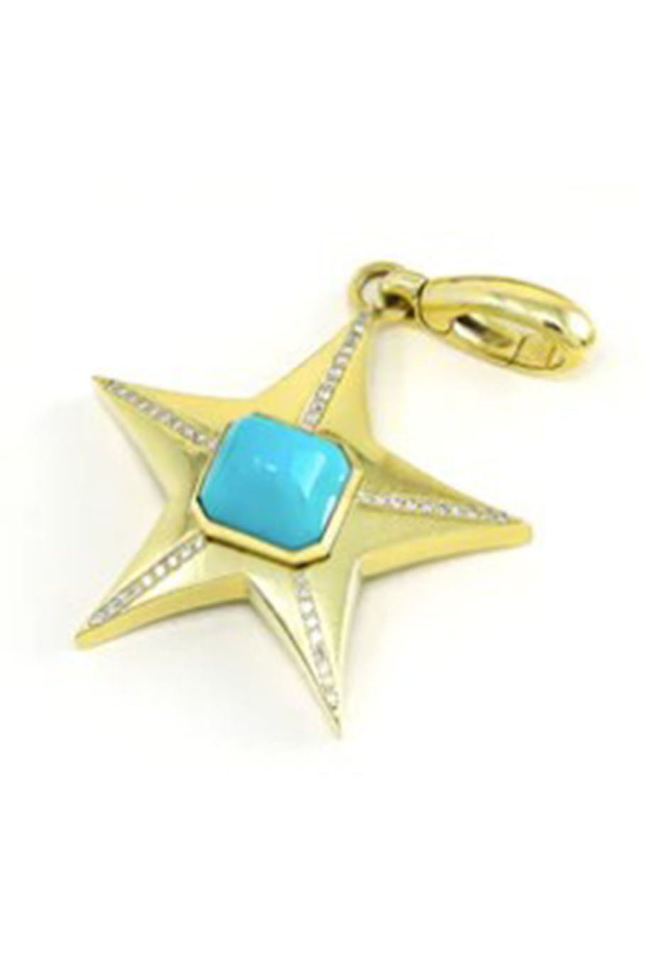 JENNA BLAKE-Turquoise Diamond Star Charm-YELLOW GOLD