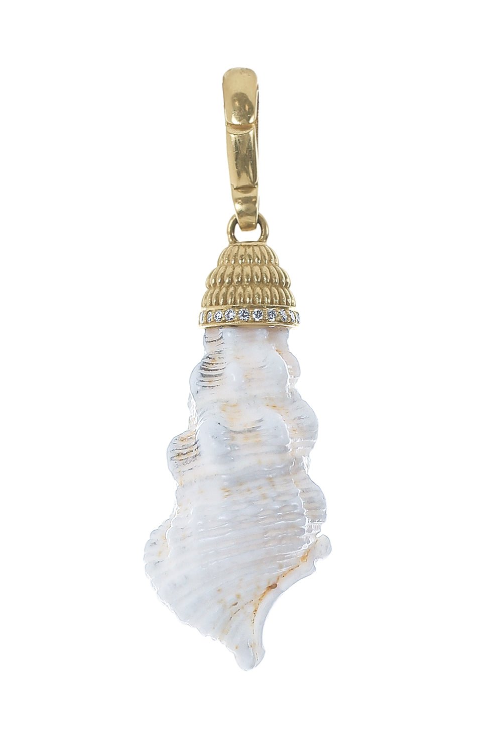 JENNA BLAKE-White Shell Pendant-YELLOW GOLD