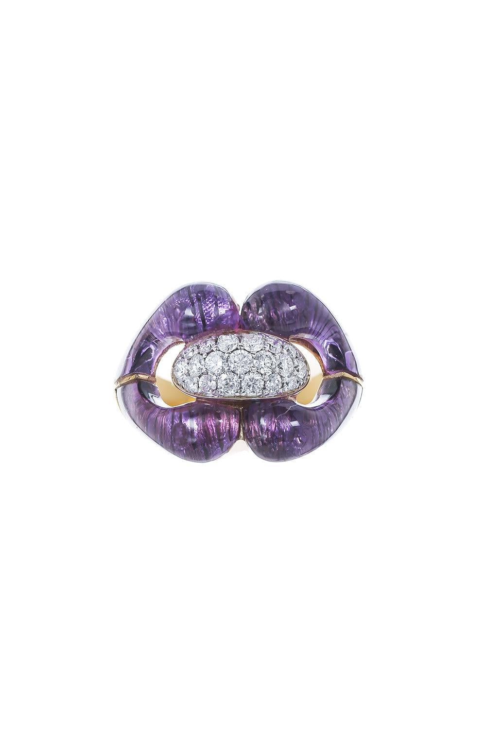 Amethyst Nautical Ring-YELLOW GOLD-7.5-JEWELRYFINE JEWELRING-JENNA BLAKE