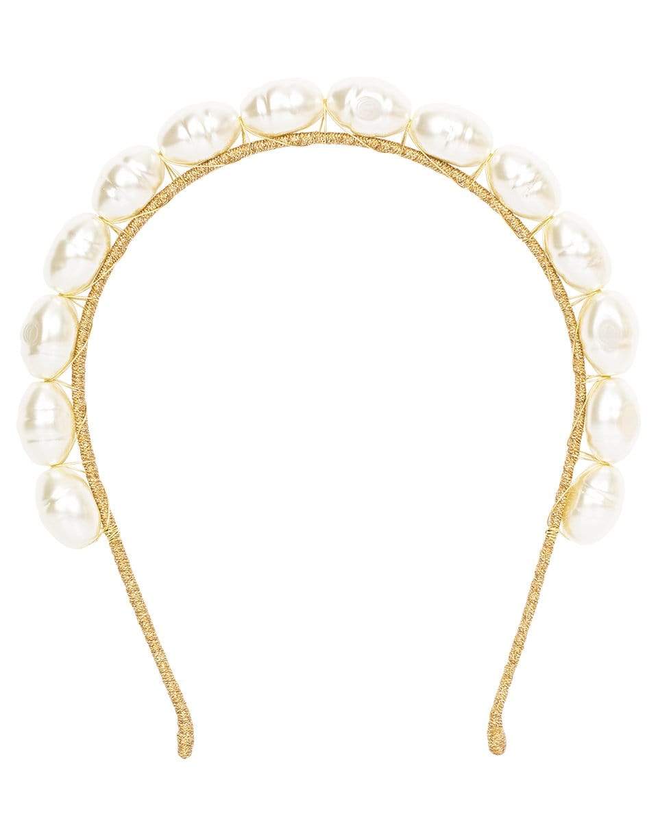 JENNIFER BEHR-Kinglsey Pearl Headband-GOLD PRL
