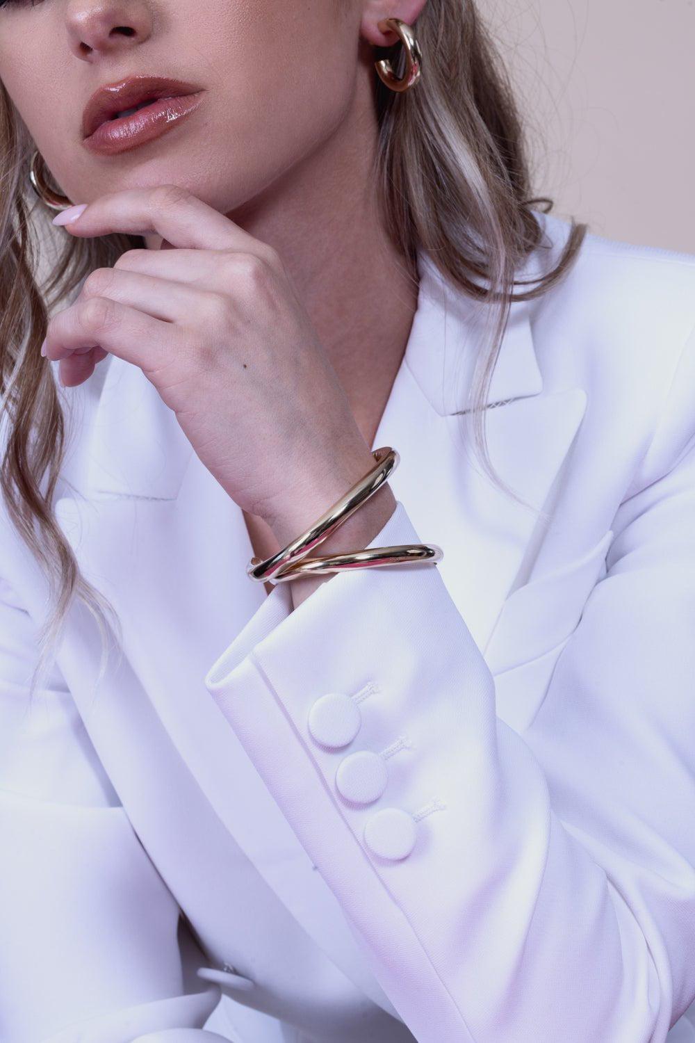 JENNIFER FISHER-Samira Cuff Bracelet-YELLOW GOLD