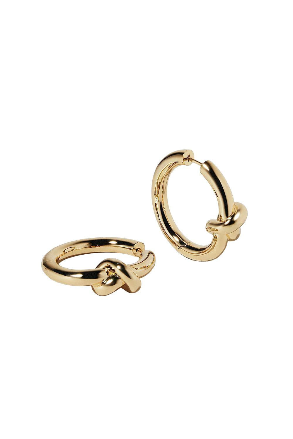 Baby Knot Hoop Earrings - 1.5in-YELLOW GOLD-JEWELRYBOUTIQUEEARRING-JENNIFER FISHER