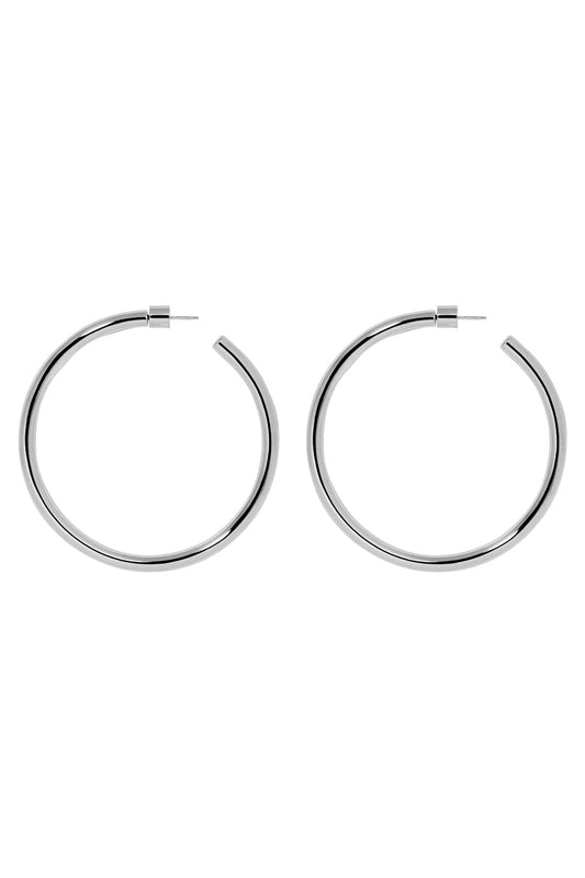 JENNIFER FISHER-Lilly Hoop Earrings - 2in-SILVER