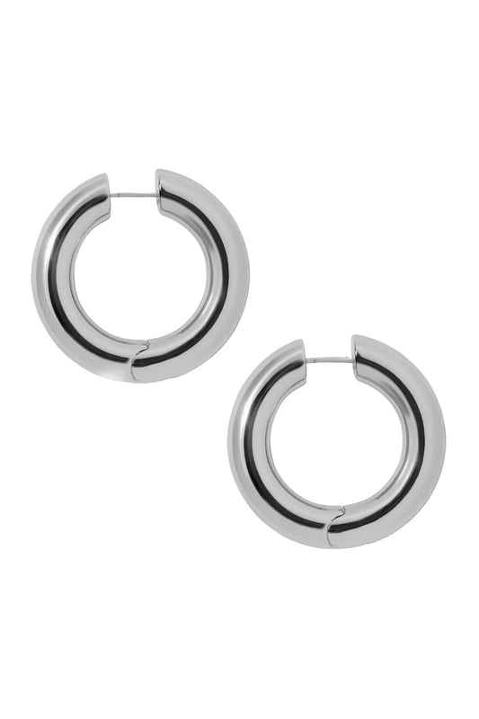 Samira Hinged Huggie Earrings - Silver - 0.75in-SILVER-JEWELRYBOUTIQUEEARRING-JENNIFER FISHER