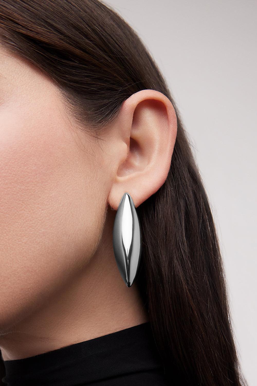 Small Puffy Dagger Earrings - Silver-SILVER-JEWELRYBOUTIQUEEARRING-JENNIFER FISHER
