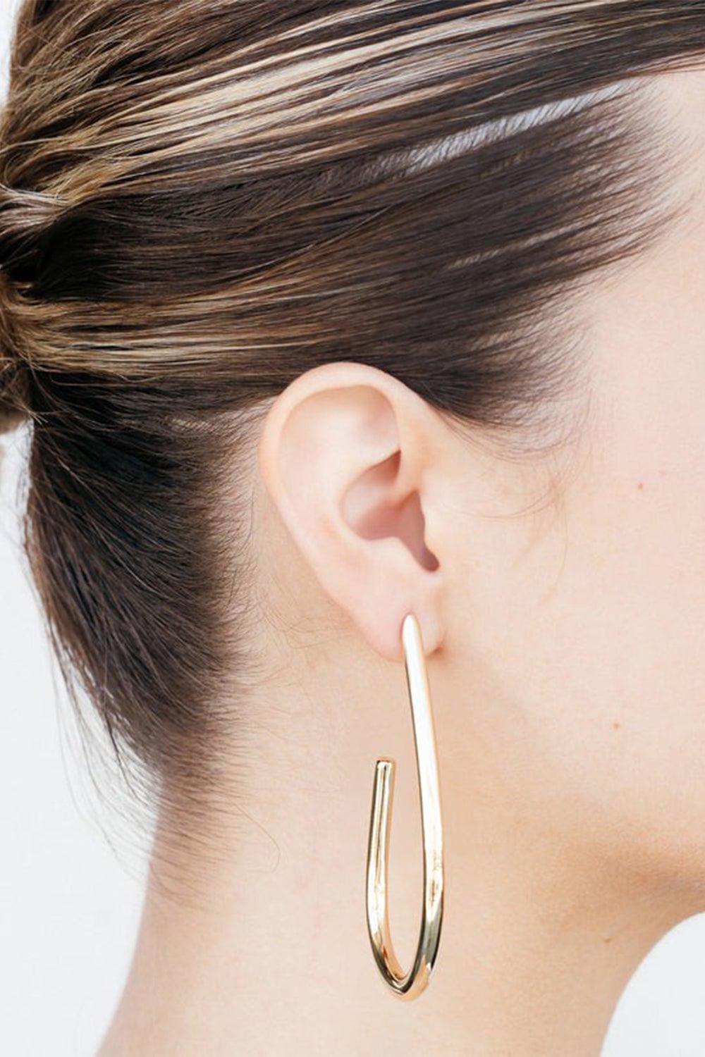 JENNIFER FISHER-Teardrop Lilly Hoop Earrings - 2"-