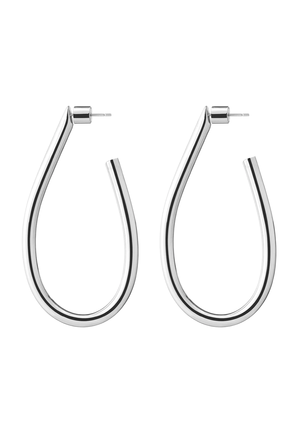 JENNIFER FISHER-Teardrop Lilly Hoop Earrings - 2"-SILVER
