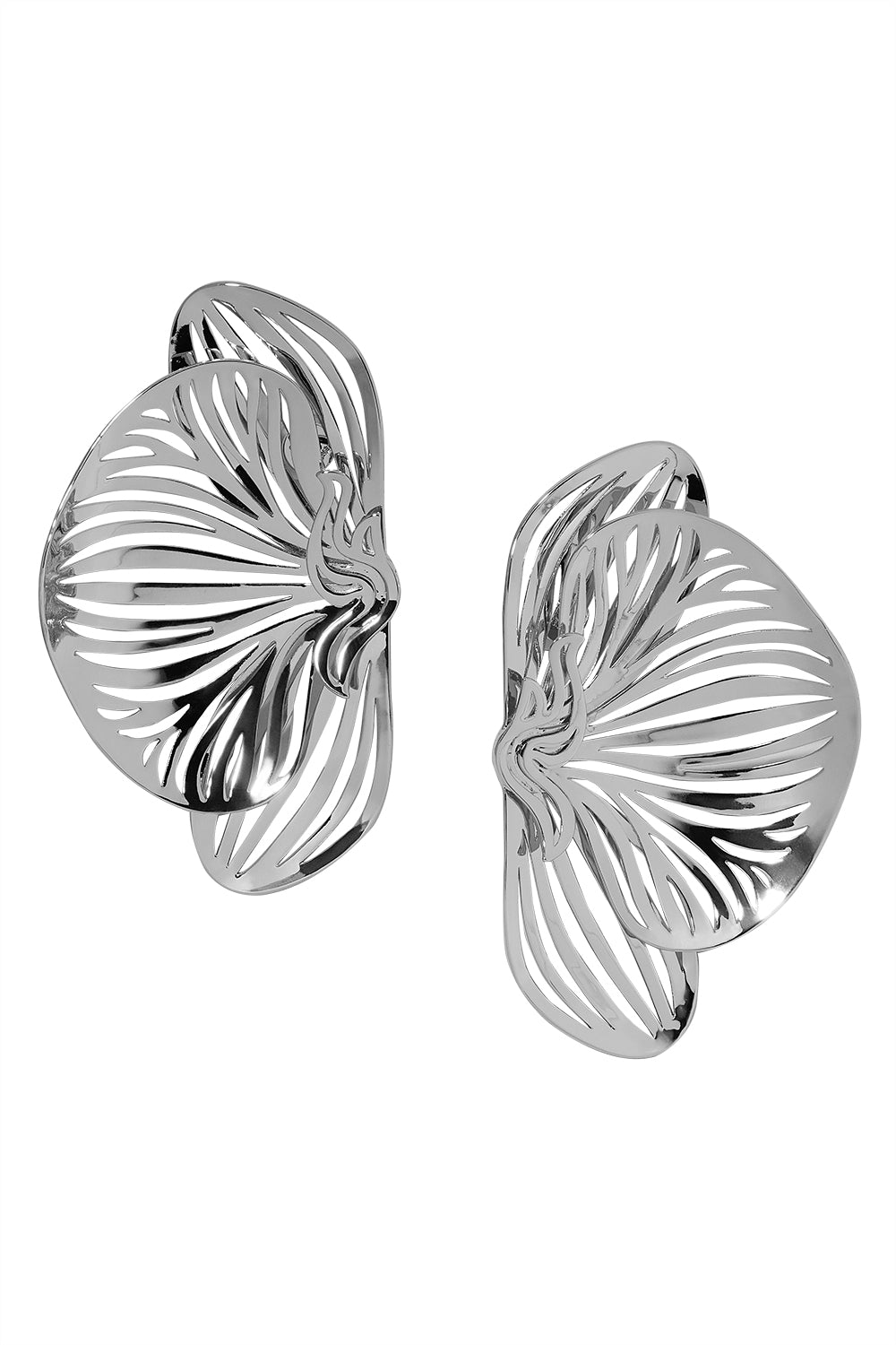 Large Orchid Earrings - White
