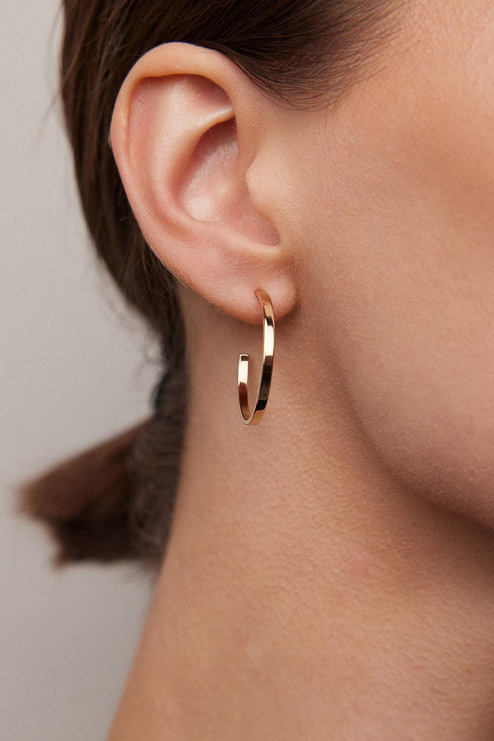 Flat Thread Mini Hoop Earrings - 1in-YELLOW-JEWELRYBOUTIQUEEARRING-JENNIFER FISHER