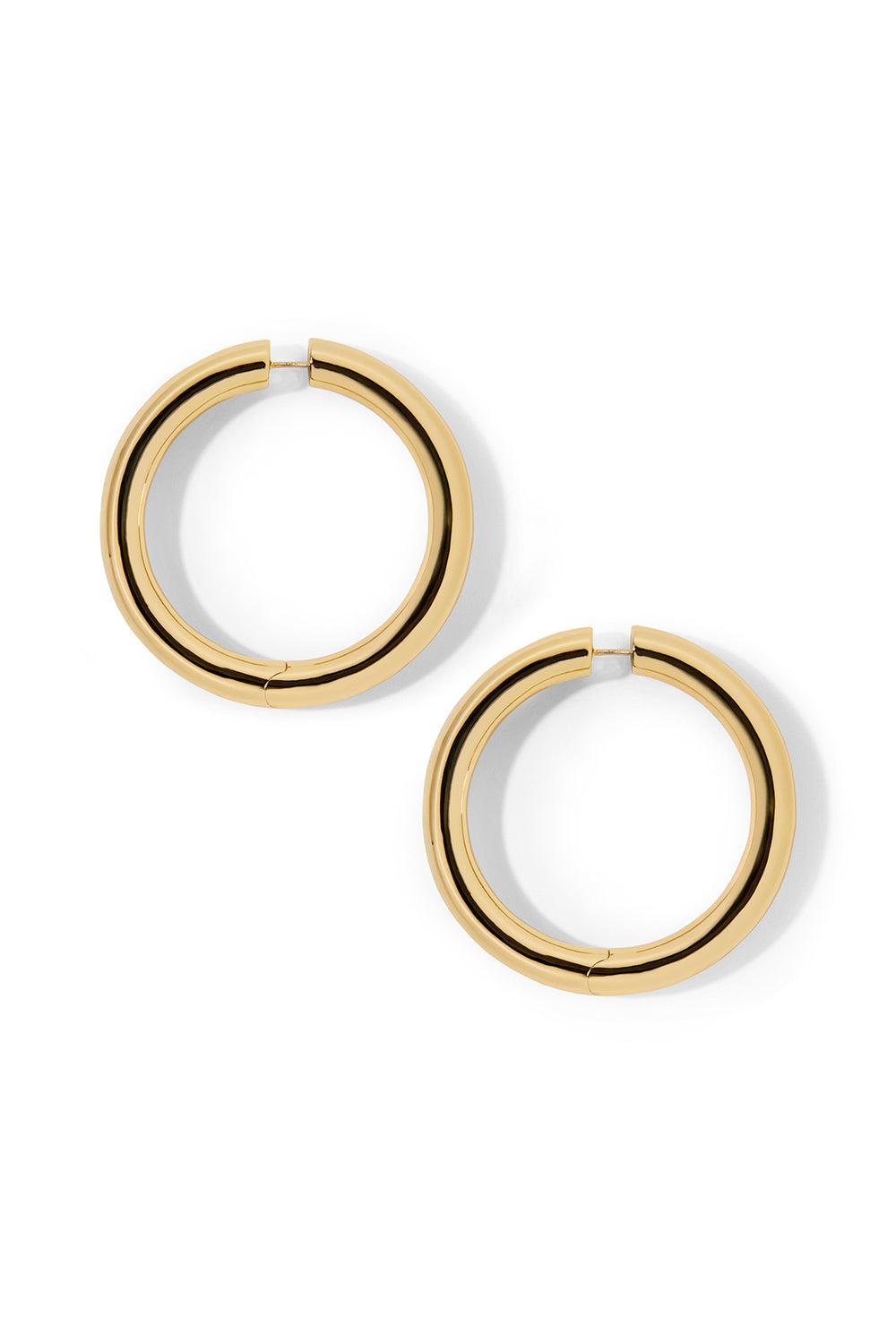 Baby Samira Hinged Hoop Earrings - Yellow Gold - 1.5in-YELLOW GOLD-JEWELRYBOUTIQUEEARRING-JENNIFER FISHER